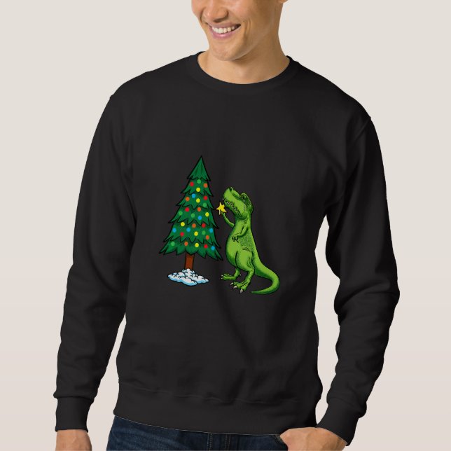 Kämpfe sind echte Dinosaur Weihnachtsbaum Star Nie Sweatshirt (Vorderseite)