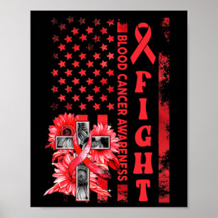 Kämpfe Usa-Flagge Sonnenblume Christliches Blut Kr Poster