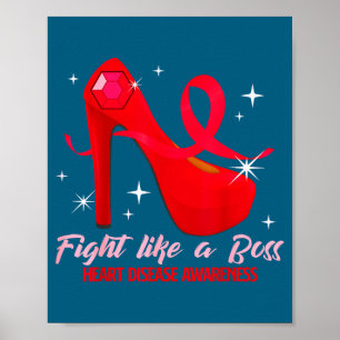 Kämpfe wie ein Boss Herzgesundheit Herzkrankheit b Poster