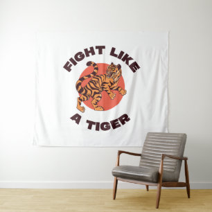 Kämpfe wie ein Tiger Motivationsdesign Wandteppich