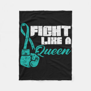 Kämpfe wie Queen Aquamarin Boxing Gloves Ovarialkr Fleecedecke