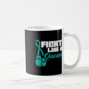 Kämpfe wie Queen Aquamarin Boxing Gloves Ovarialkr Kaffeetasse