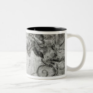 Kämpfen Sie zwischen einem Reiter und einem Zweifarbige Tasse