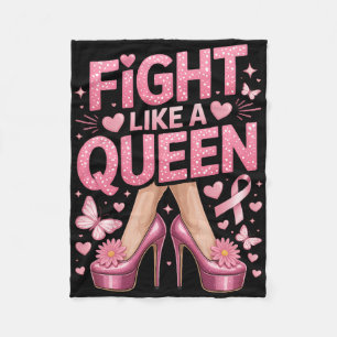 Kämpfen wie ein Queen Breast Cancer Awareness High Fleecedecke