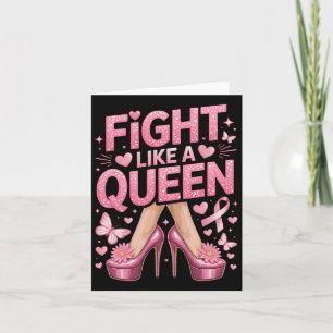 Kämpfen wie ein Queen Breast Cancer Awareness High Karte