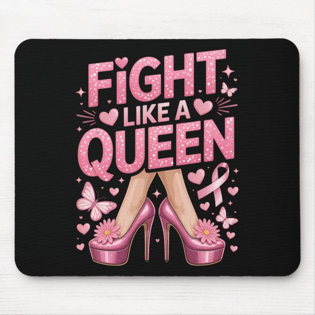 Kämpfen wie ein Queen Breast Cancer Awareness High Mousepad (Vorne)