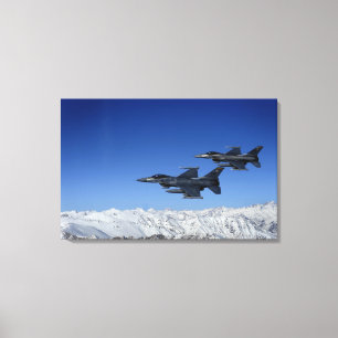 Kämpfende Falcons US-LuftwaffeF-16 Leinwanddruck