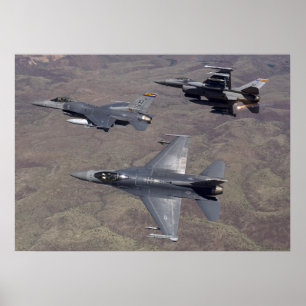 Kämpfende Flugzeuge der Falcons-F-16 Poster