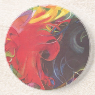 Kampfende Formen von Franz Marc, Vintage Fine Art Sandstein Untersetzer