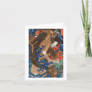 Kämpfende riesige Karpfen Kuniyoshi Japaner-schöne Karte