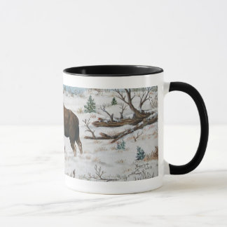Kämpfende Stier-Elch-Tier-Kunst-Szene Tasse