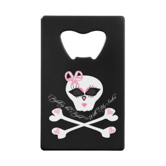 Kämpfender Brustkrebs-Kampf mit meinem Geldkarten Flaschenöffner