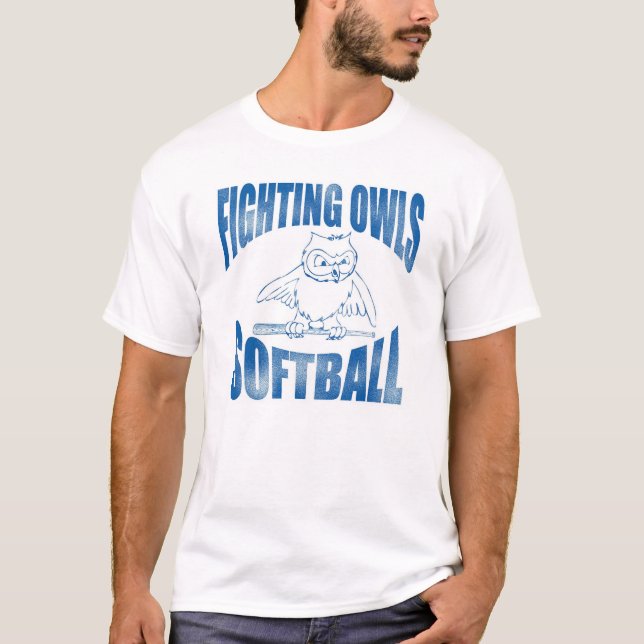 Kämpfender Eulen-Softball T-Shirt (Vorderseite)