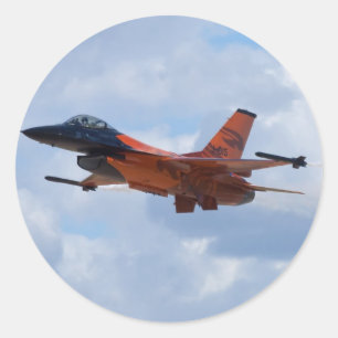 Kämpfender Falke F16 Runder Aufkleber