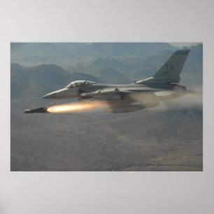 Kämpfender Falke F-16 Poster