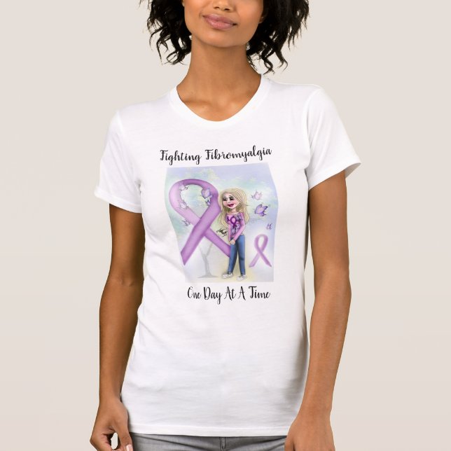 "Kämpfender Fibromyalgia ein Tag auf einmal " T-Shirt (Vorderseite)