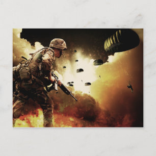 Kämpfender Soldat Postkarte