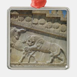 Kämpfender Stier des Löwes, Ornament Aus Metall