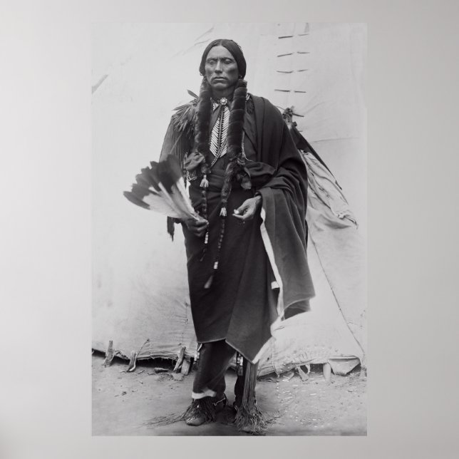 Kämpfer der Comanche Chief Quanah Parker c. 1885 Poster (Vorne)