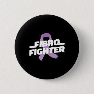 Kämpfer - Fibromyalgie - Lila Band zur Aufklärung Button