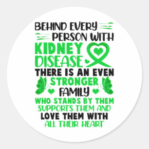 Kämpfer Frauen Männer Familie Nierenerkrankung Bew Runder Aufkleber