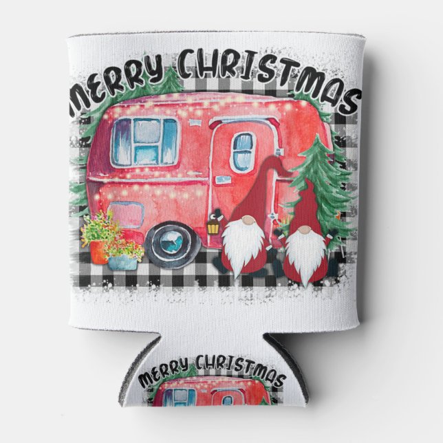 Kämpfer frohe Weihnachten Camping Weihnachtsfeierl Dosenkühler (Vorderseite)