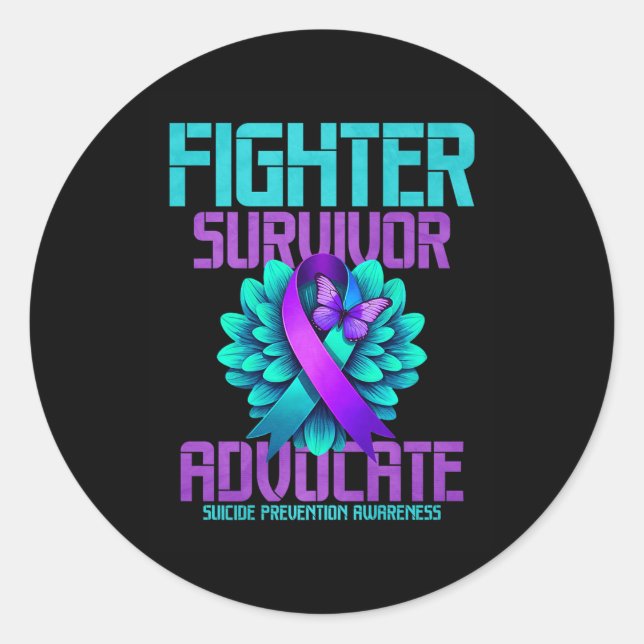 Kämpfer für den Überlebender - Advocate Premium Runder Aufkleber (Vorderseite)
