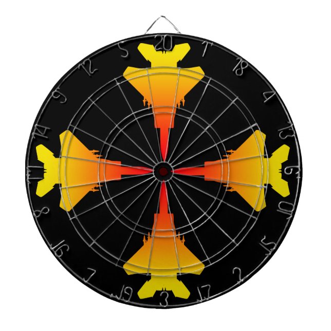 Kämpfer Jets Metal Cage Black Dartboard Dartscheibe (vorne)