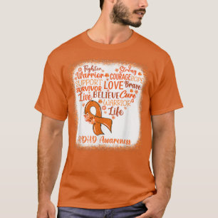 Kämpfer Krieg Glaube Kur Orange Ribbon ADHD Awar T-Shirt