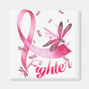 Kämpfer Libelle Rosa Band Brustkrebs Magnet