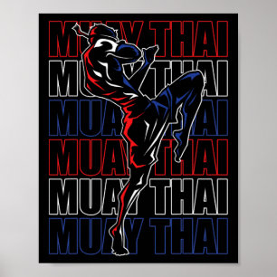 Kämpfer Muay Thai Sport Kampfsport Mma Thailand Poster