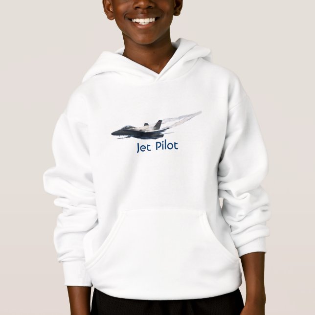 Kämpfer Pilot F/A-18 Hornet Jet Flugzeug Kids Hood Hoodie (Vorderseite)