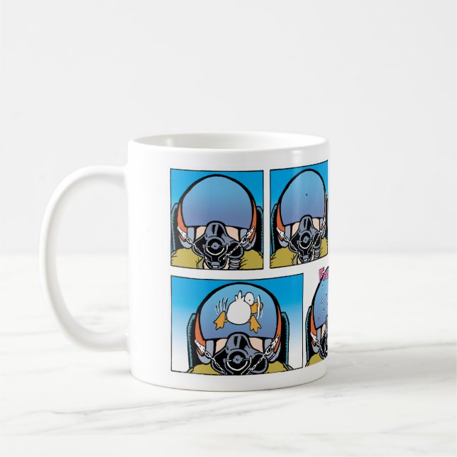 Kämpfer-Pilotlustige Cartoon-Tasse Kaffeetasse (Links)