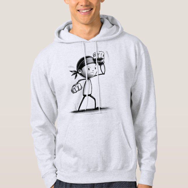 Kämpfer Stickman Hoodie (Vorderseite)