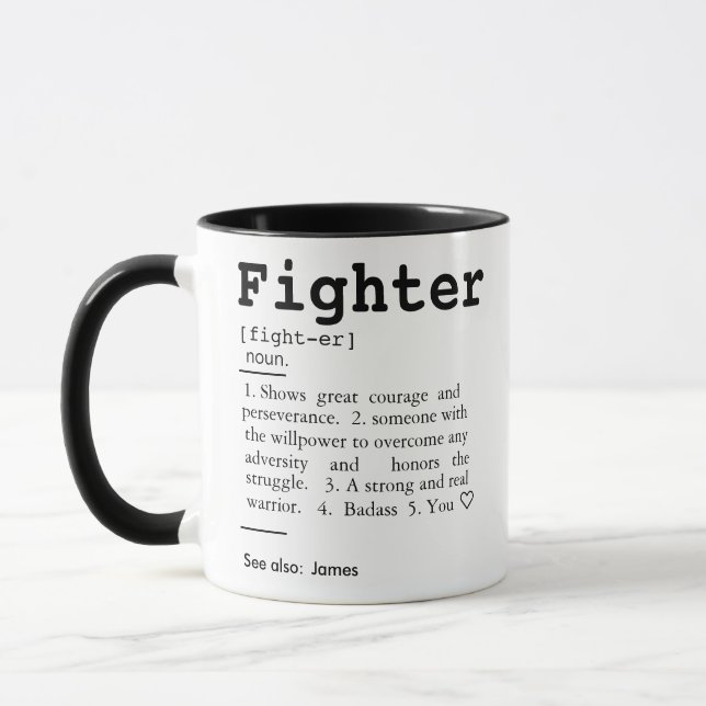 Kämpferdefinition, Geschenk des Kriegers, Tasse (Links)