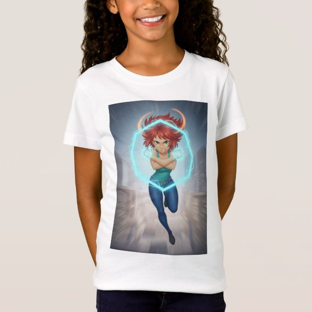 Kämpferische Fighter Force Mädchen  T-Shirt (Vorderseite)