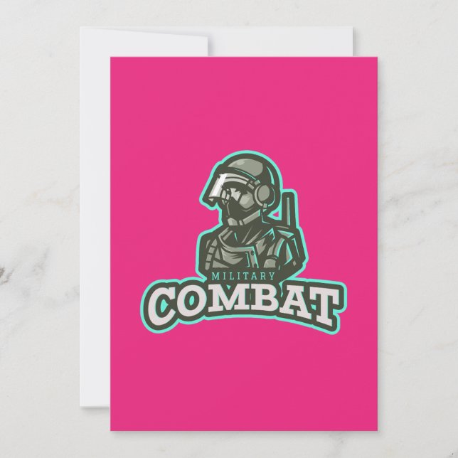 Kampfesports-Emblem | Digital Warrior-Logo Einladung (Vorderseite)