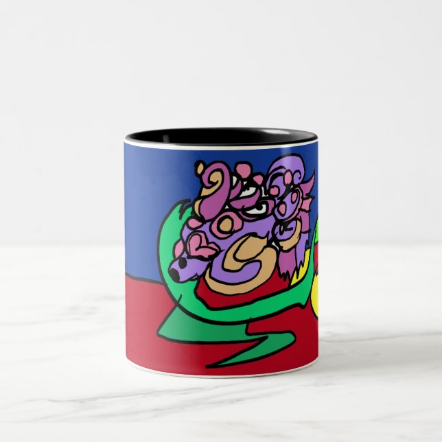 Kampffisch Freude Zweifarbige Tasse (Mittel)