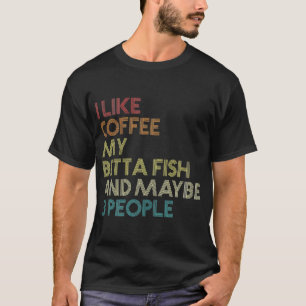 Kampffisch Kaffeeliebhaber Aquarium Vintage Retro T-Shirt
