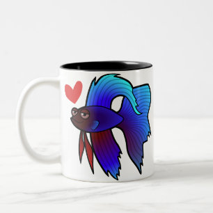 Kampffisch / Siamesischer Kampffisch Liebe Zweifarbige Tasse