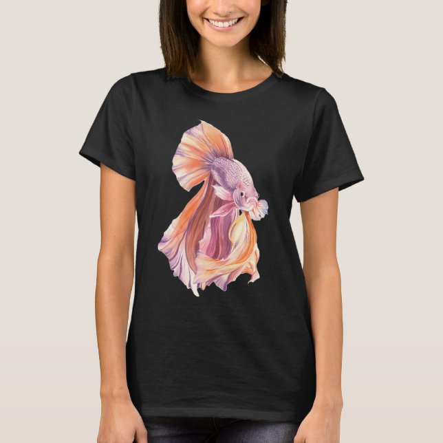 Kampffisch-Wasserfarbe T-Shirt (Vorderseite)