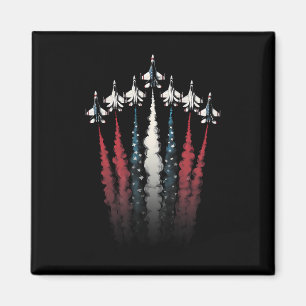 Kampfflugzeug Amerikanische Flagge 4. Juli Pat Magnet