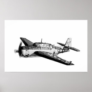 Kampfflugzeug des Zweiten Weltkriegs Poster