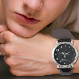 Kampfflugzeug Foto Cool Benutzerdefinierter Pilot Armbanduhr