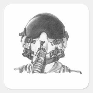 Kampfflugzeug Quadratischer Aufkleber