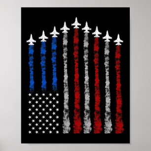 Kampfflugzeug USA-Flagge 4. Juli Patrioti Poster