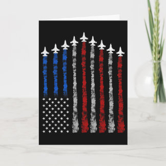 Kampfflugzeug USA-Flagge 4. Juli Patriotisch Karte