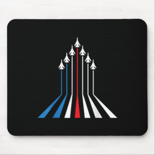 Kampfflugzeug USA-Flagge 4. Juli Patriotisch Mousepad