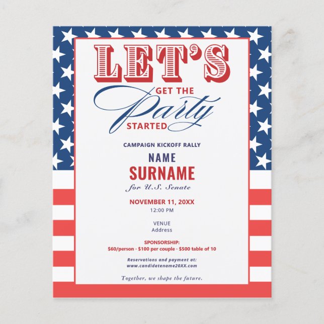 Kampfflugzeug zur politischen Mittelbeschaffung im Flyer (Vorne)