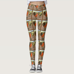 Kampfgeflügel auf dem Bauernhof Leggings